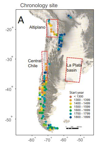 anelli degli alberi analizzati per il clima