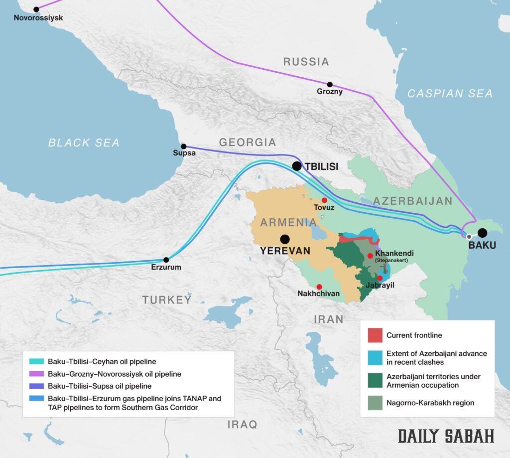 Nagorno-Karabakh, Azerbaigian, Armenia, Turchia, Russia, gas, gasdotto, guerra, conflitto, TAP, fossili, approvvigionamento, Energy Close-up Engineering