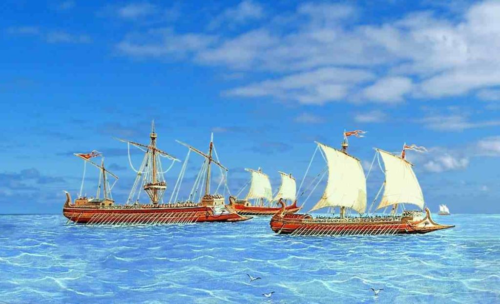 Illustrazione di navi romane (Wikimedia Commons)