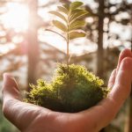 Mano di persona nella natura